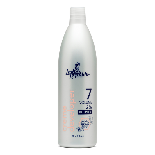 BLUPLEX Creme Developer 34 fl oz – Professional Hair Coloring & Lightening with Plex, Papaya, Vitamins A & B, Blue Pigment for Tone Control