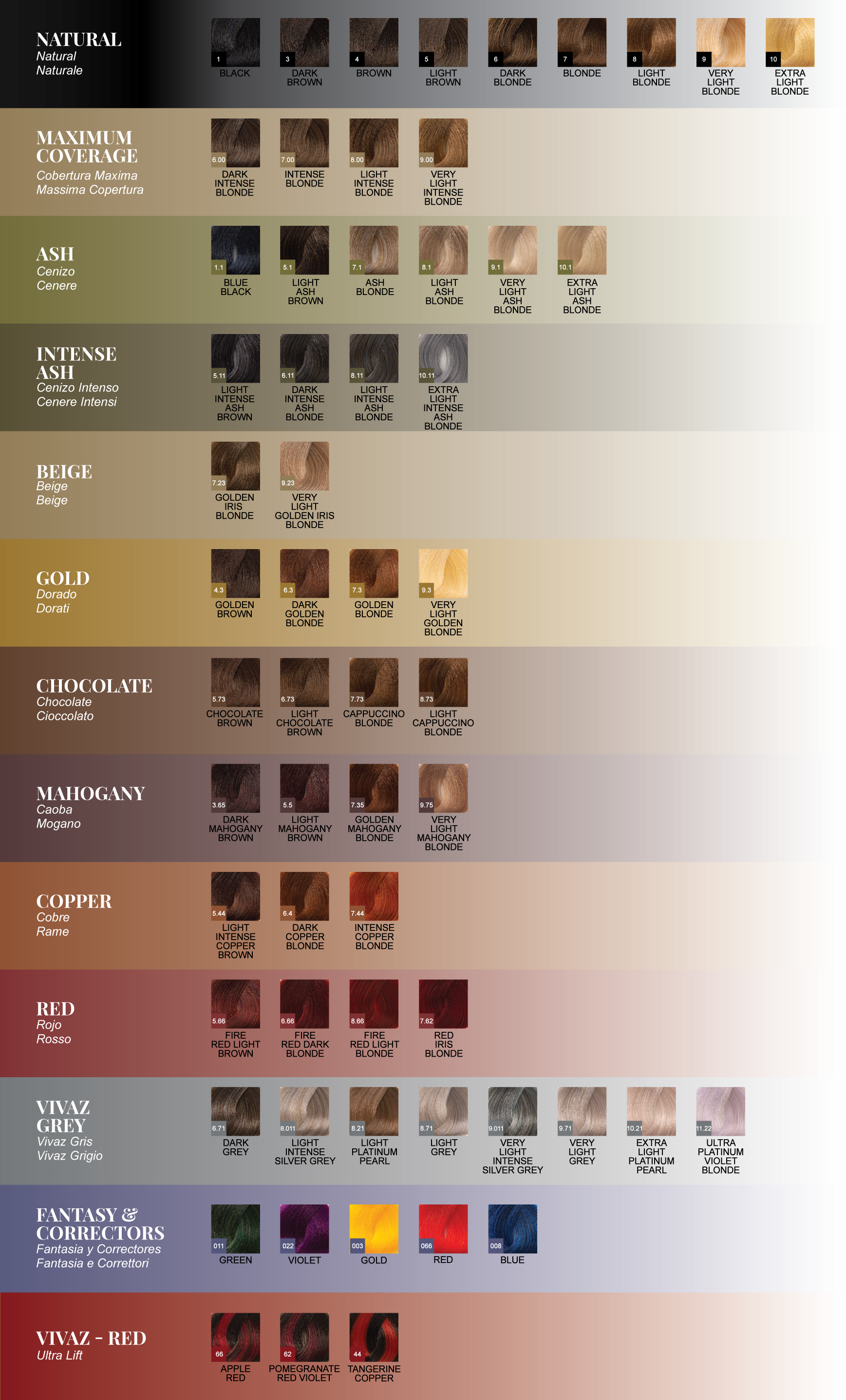 Ladies Republic Hair Color Chart Swatches